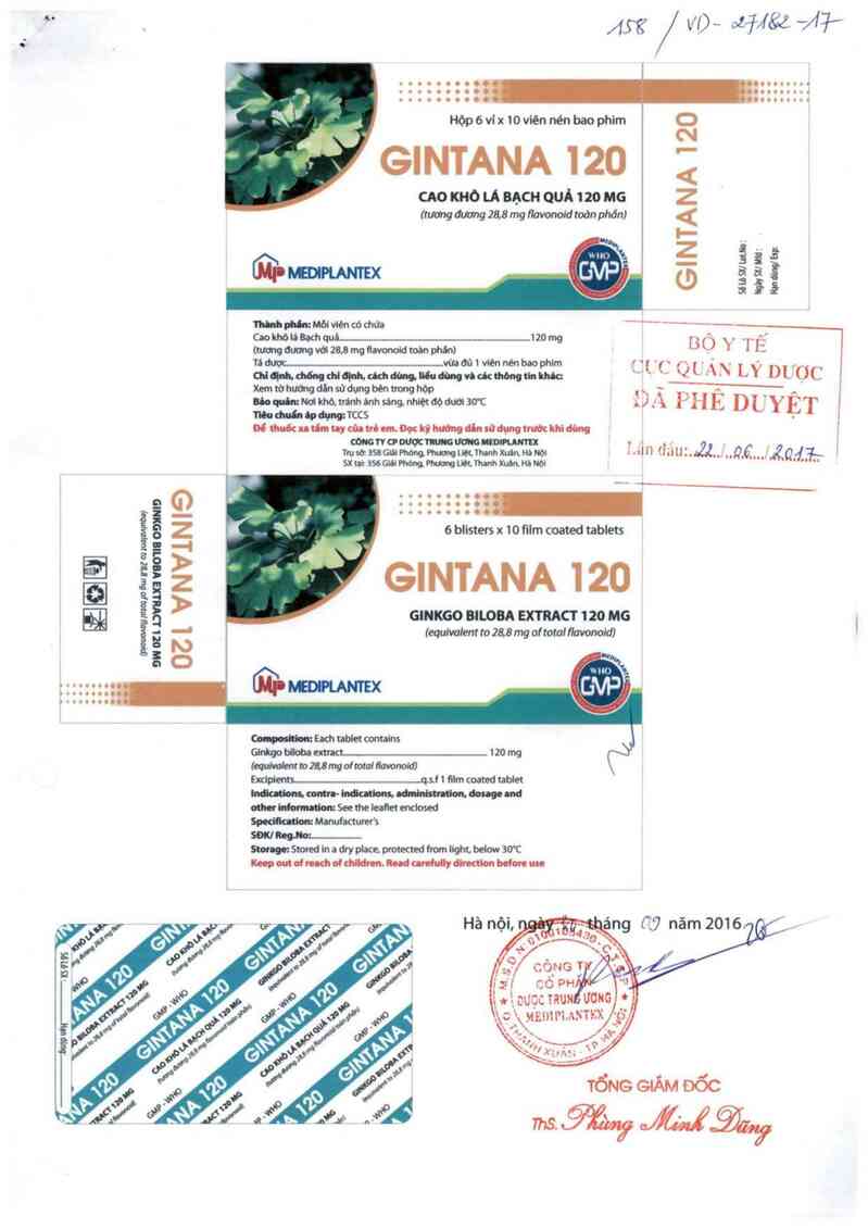 thông tin, cách dùng, giá thuốc Gintana 120 - ảnh 0