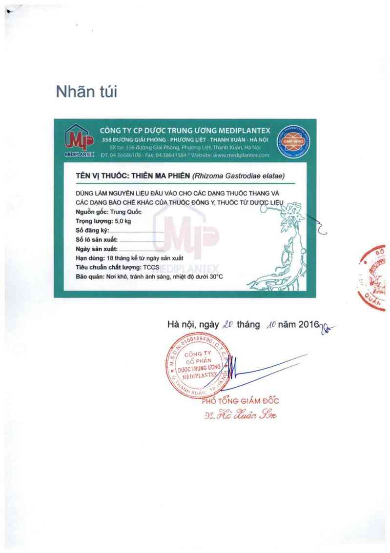 thông tin, cách dùng, giá thuốc Thiên ma phiến - ảnh 1