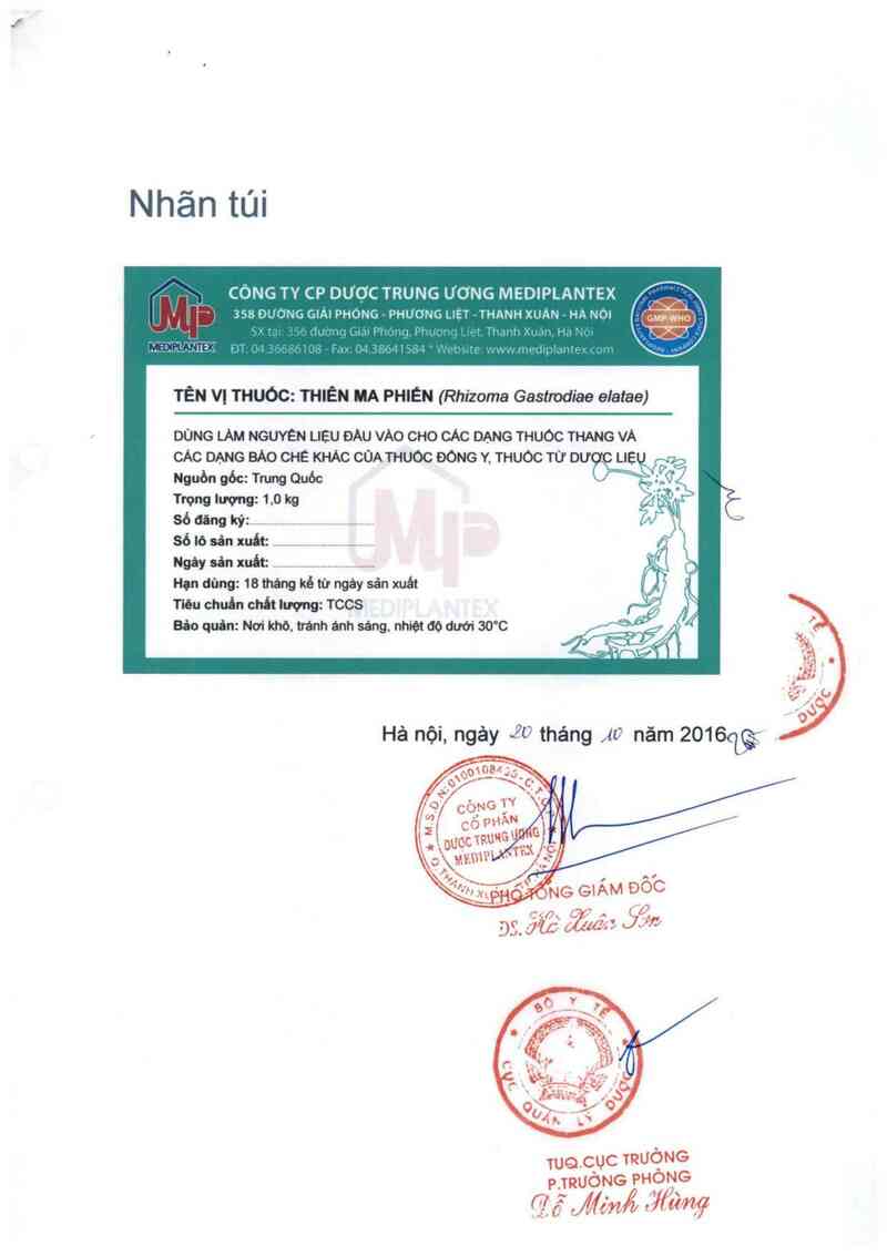 thông tin, cách dùng, giá thuốc Thiên ma phiến - ảnh 2