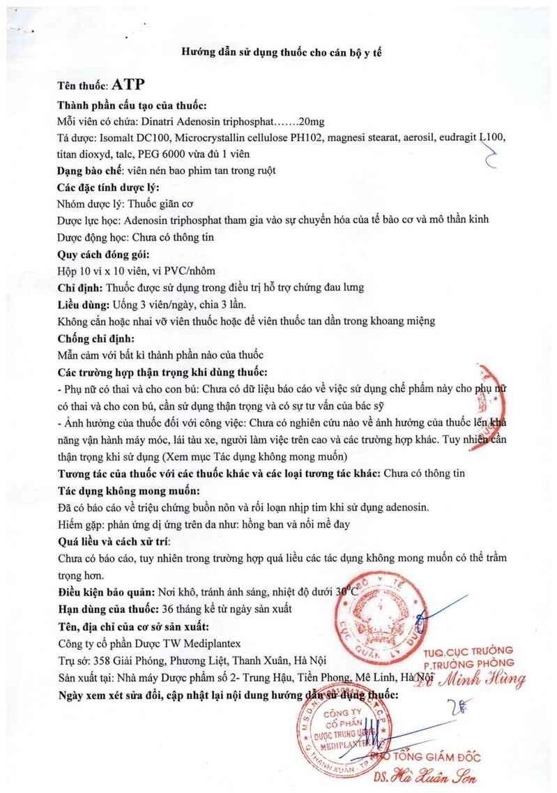 thông tin, cách dùng, giá thuốc ATP - ảnh 3