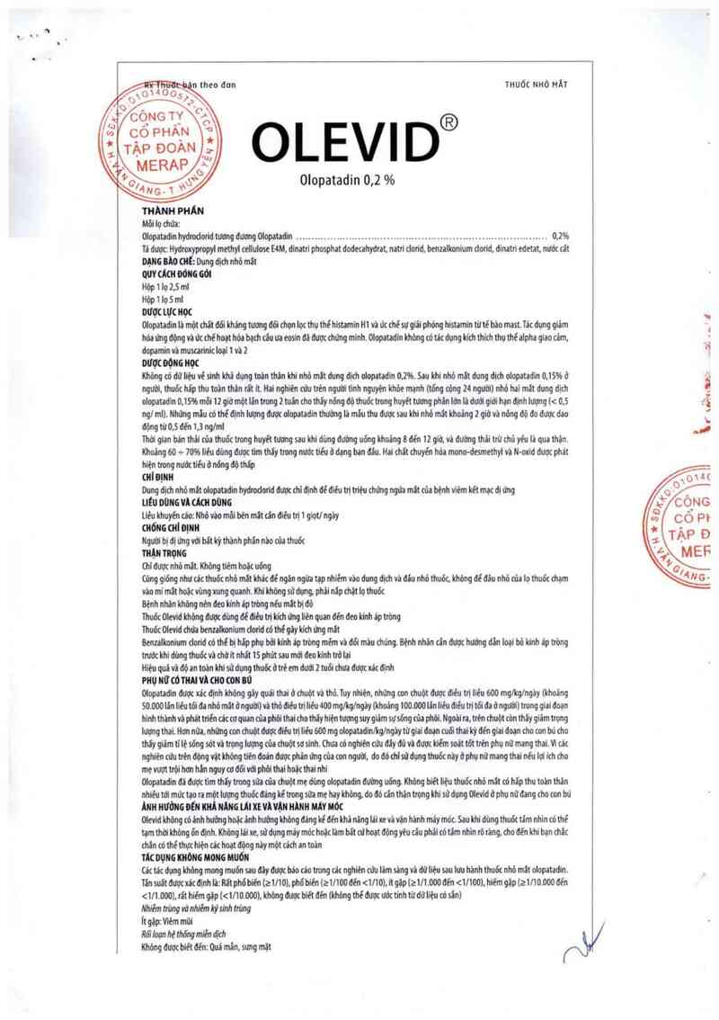 thông tin, cách dùng, giá thuốc Olevid - ảnh 2