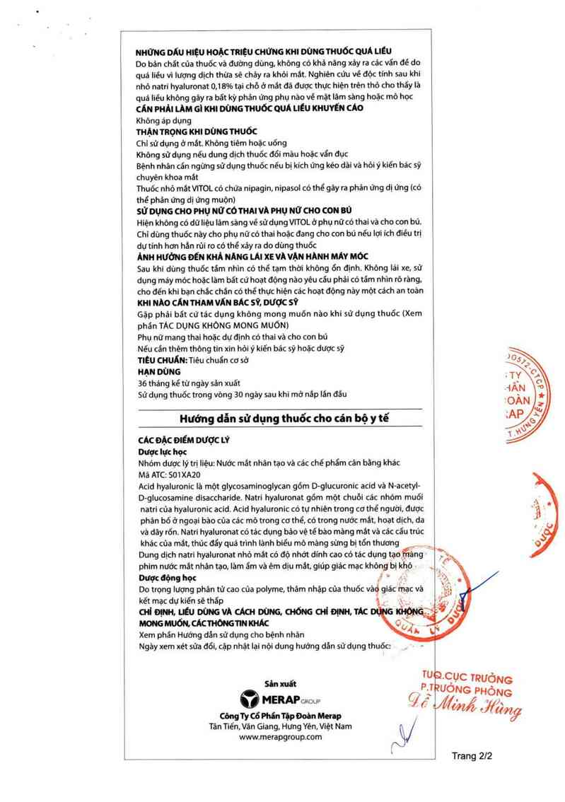 thông tin, cách dùng, giá thuốc Vitol - ảnh 2