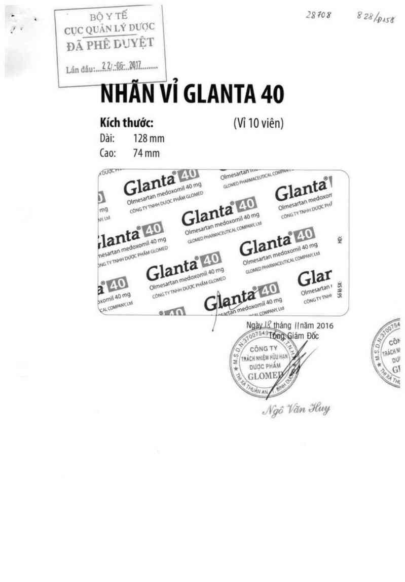thông tin, cách dùng, giá thuốc Glanta 40 - ảnh 0