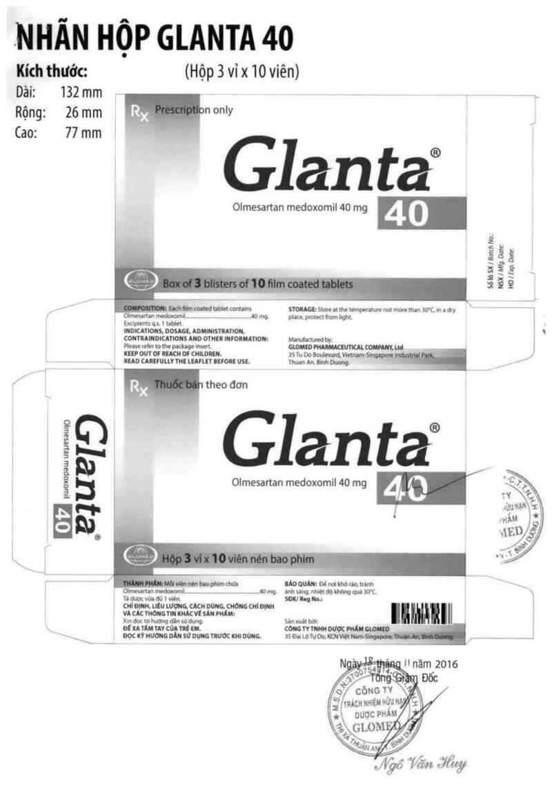 thông tin, cách dùng, giá thuốc Glanta 40 - ảnh 1
