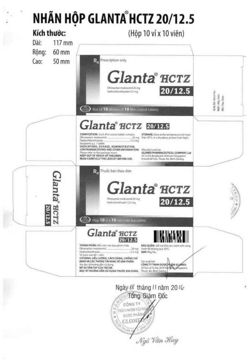 thông tin, cách dùng, giá thuốc Glanta HCTZ 20/12.5 - ảnh 3