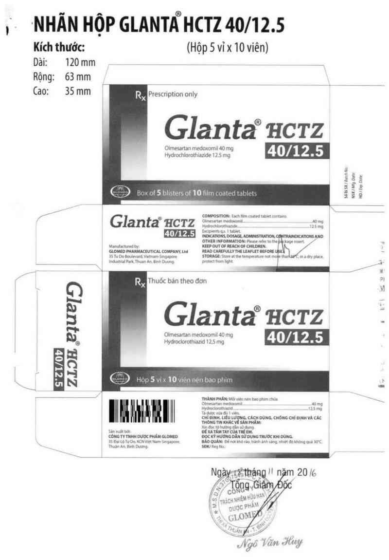 thông tin, cách dùng, giá thuốc Glanta HCTZ 40/12.5 - ảnh 2