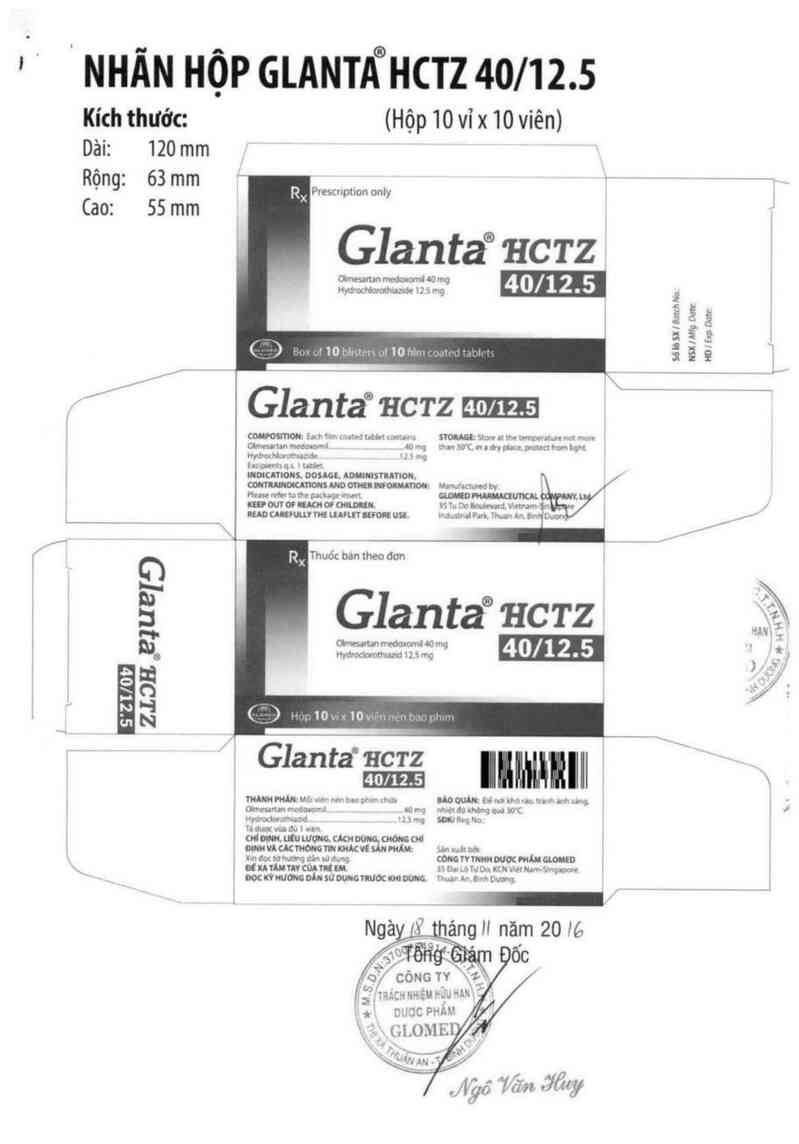 thông tin, cách dùng, giá thuốc Glanta HCTZ 40/12.5 - ảnh 3