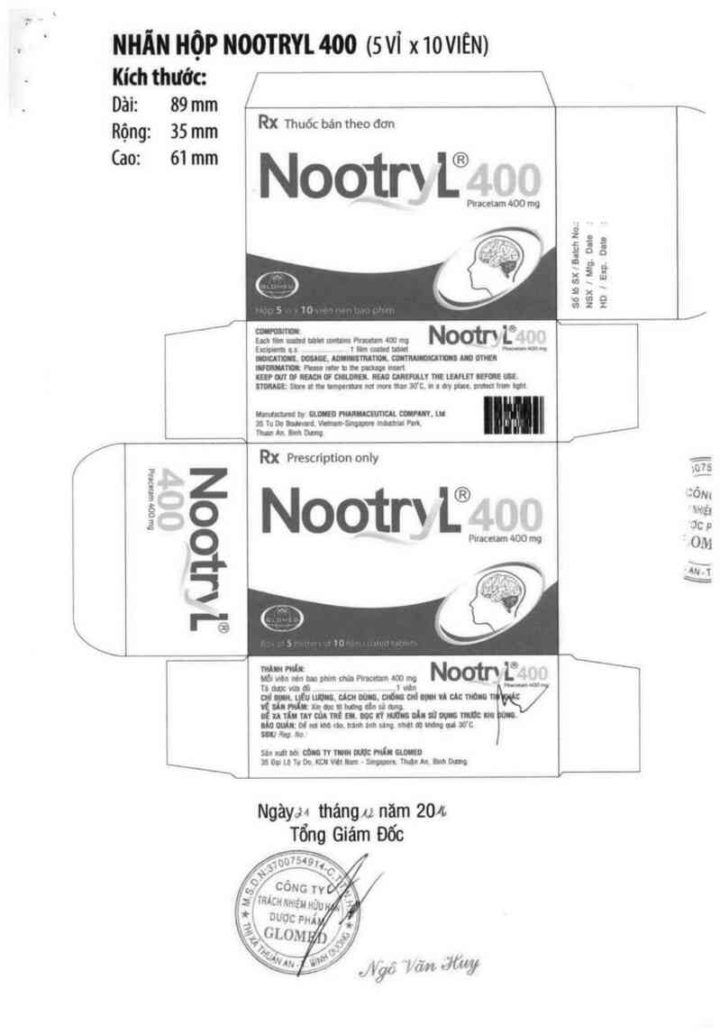 thông tin, cách dùng, giá thuốc Nootryl 400 - ảnh 1