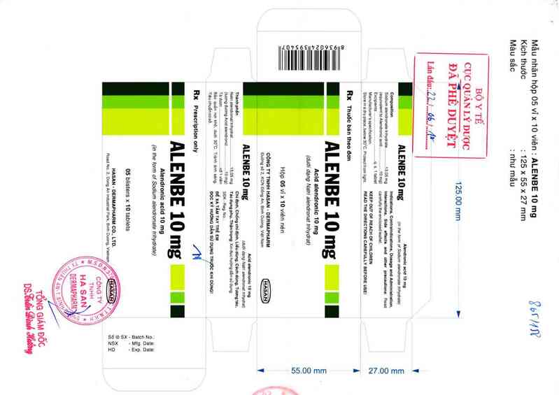 thông tin, cách dùng, giá thuốc Alenbe 10 mg - ảnh 0