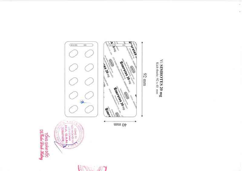 thông tin, cách dùng, giá thuốc Simrotes 20mg - ảnh 2