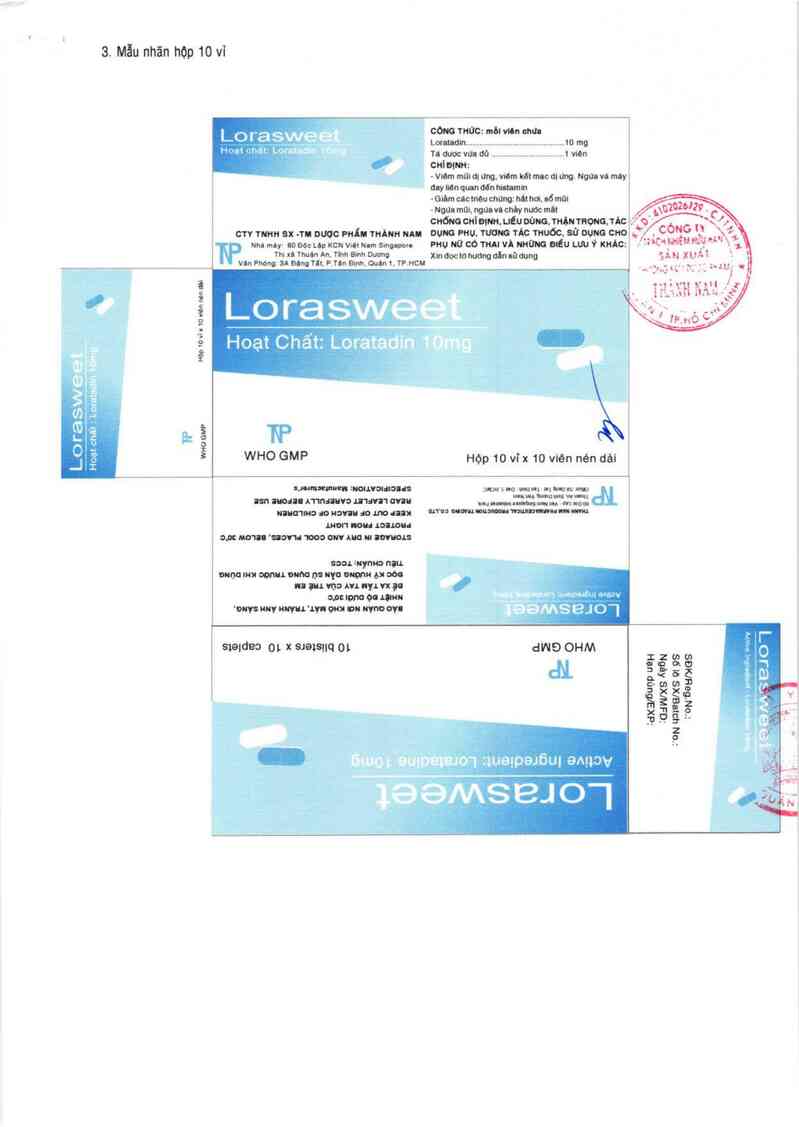thông tin, cách dùng, giá thuốc Lorasweet - ảnh 1