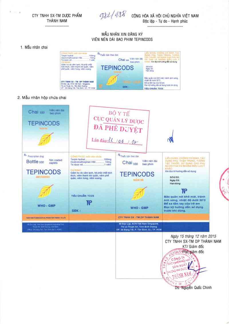 thông tin, cách dùng, giá thuốc Tepincods - ảnh 0