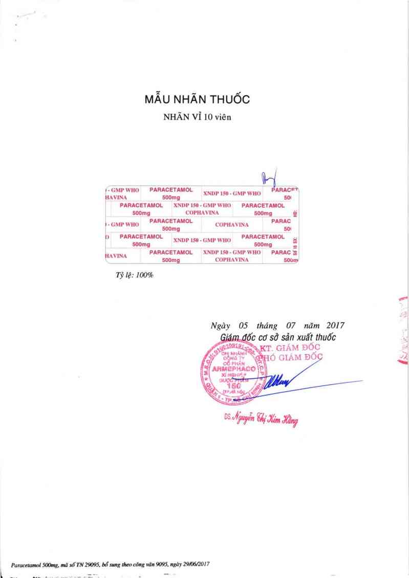 thông tin, cách dùng, giá thuốc Paracetamol 500mg - ảnh 1