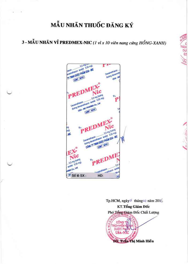 thông tin, cách dùng, giá thuốc Predmex-Nic - ảnh 1