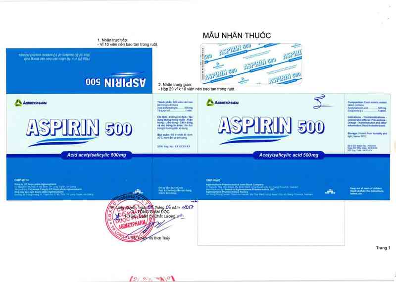 thông tin, cách dùng, giá thuốc Aspirin 500 - ảnh 1