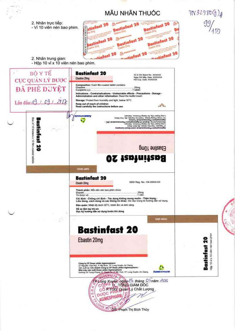 thông tin, cách dùng, giá thuốc Bastinfast 20 - ảnh 0
