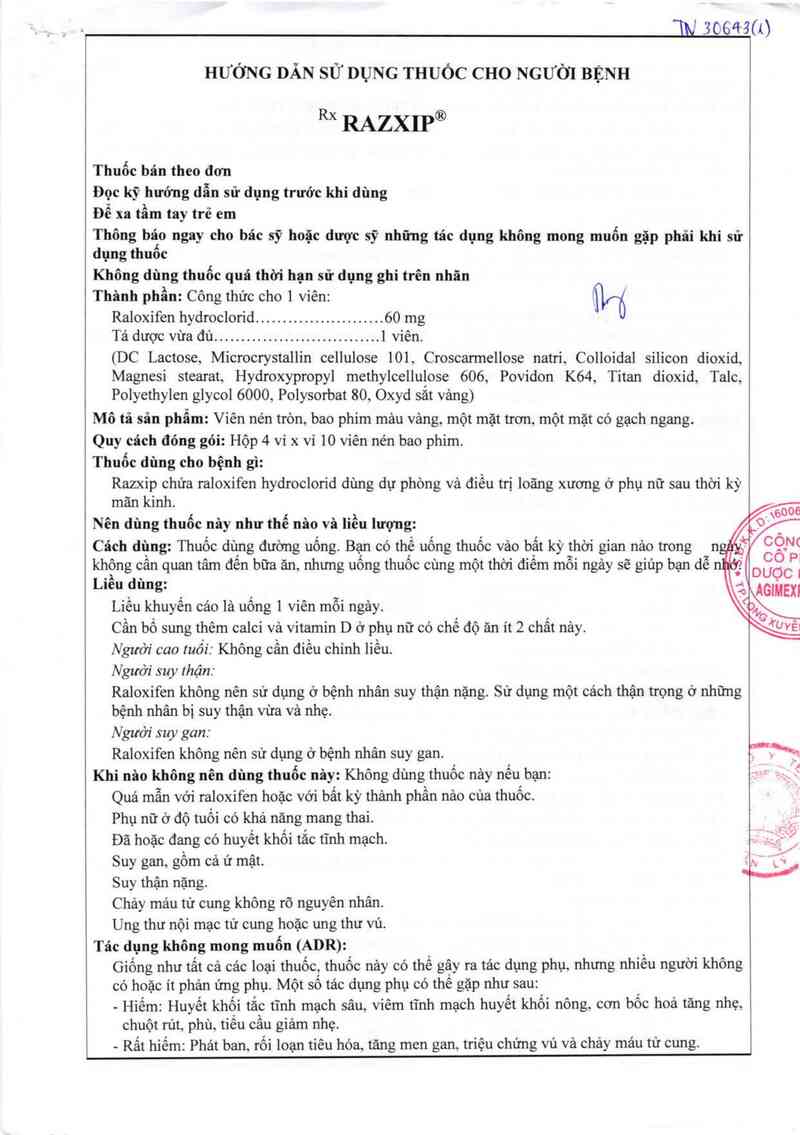 thông tin, cách dùng, giá thuốc Razxip - ảnh 1