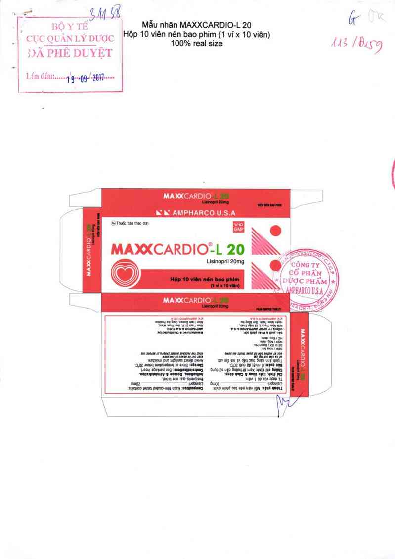 thông tin, cách dùng, giá thuốc Maxxcardio-L 20 - ảnh 0