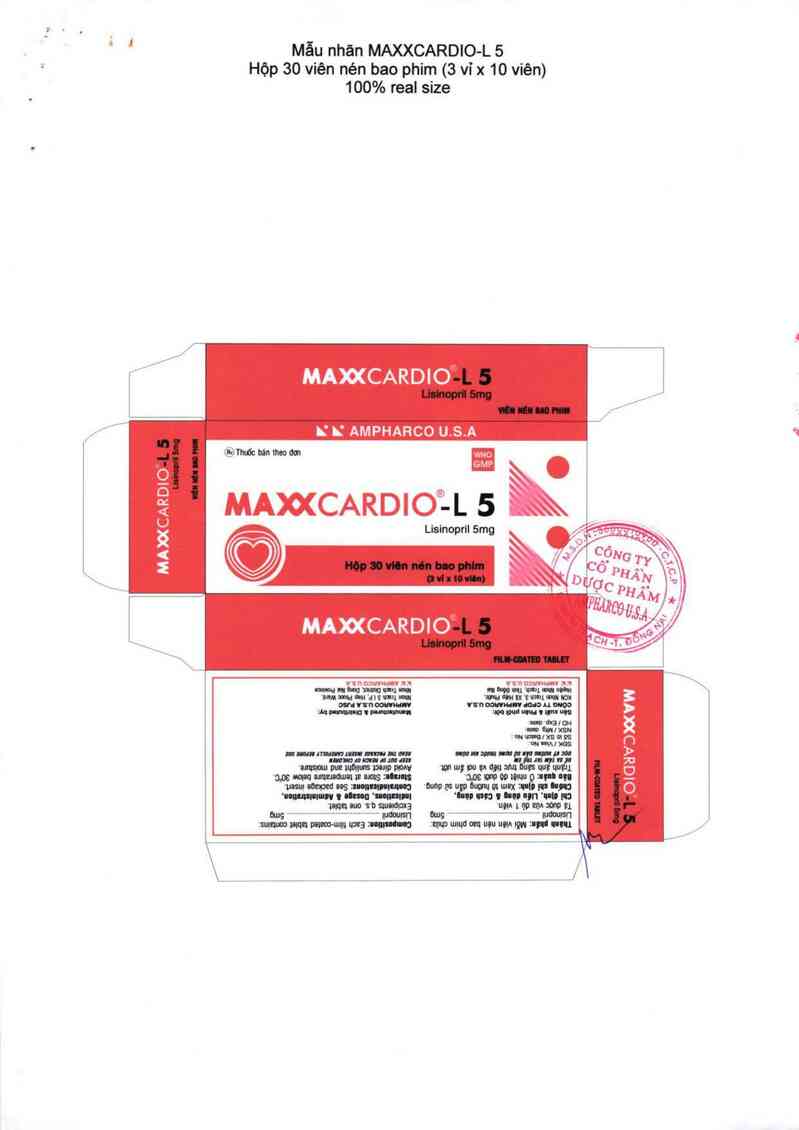 thông tin, cách dùng, giá thuốc Maxxcardio-L 5 - ảnh 1