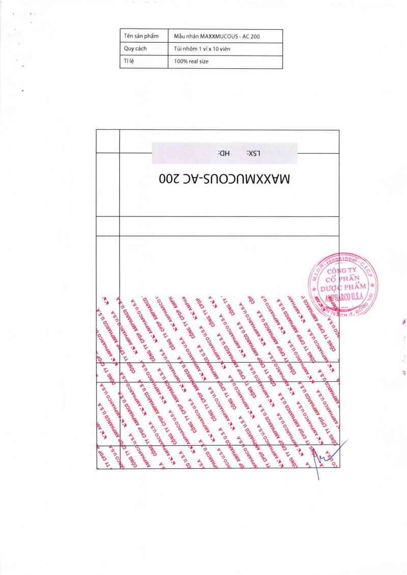 thông tin, cách dùng, giá thuốc Maxxmucous-AC 200 - ảnh 1