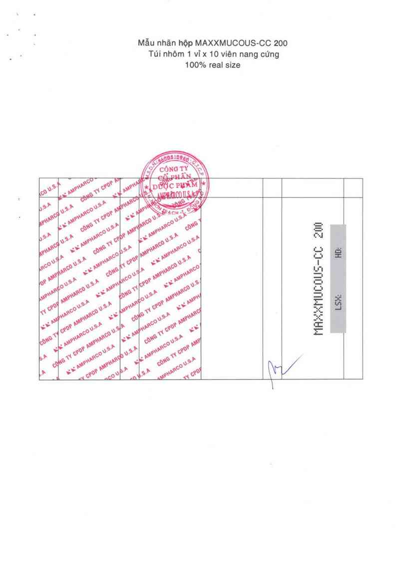 thông tin, cách dùng, giá thuốc Maxxmucous-CC 200 - ảnh 1