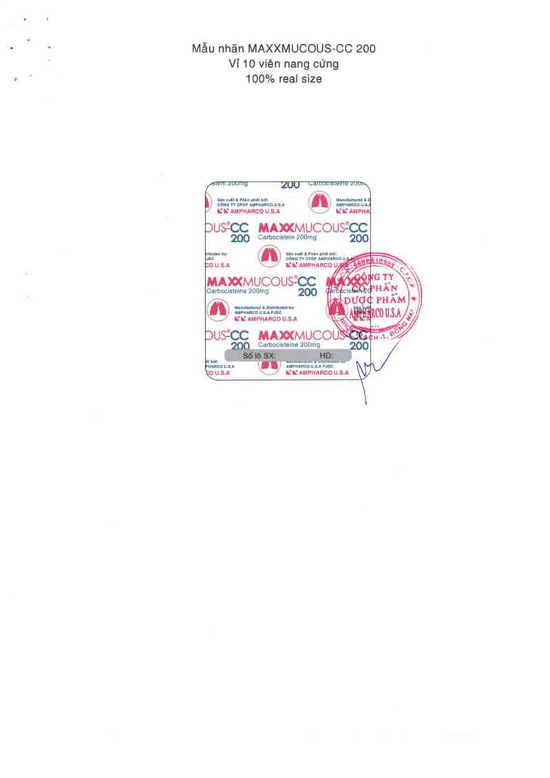 thông tin, cách dùng, giá thuốc Maxxmucous-CC 200 - ảnh 6