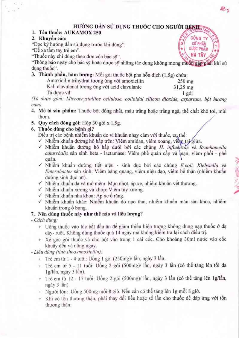 thông tin, cách dùng, giá thuốc Aukamox 250 - ảnh 5