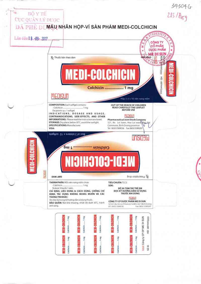 thông tin, cách dùng, giá thuốc Medi-Colchicin - ảnh 0