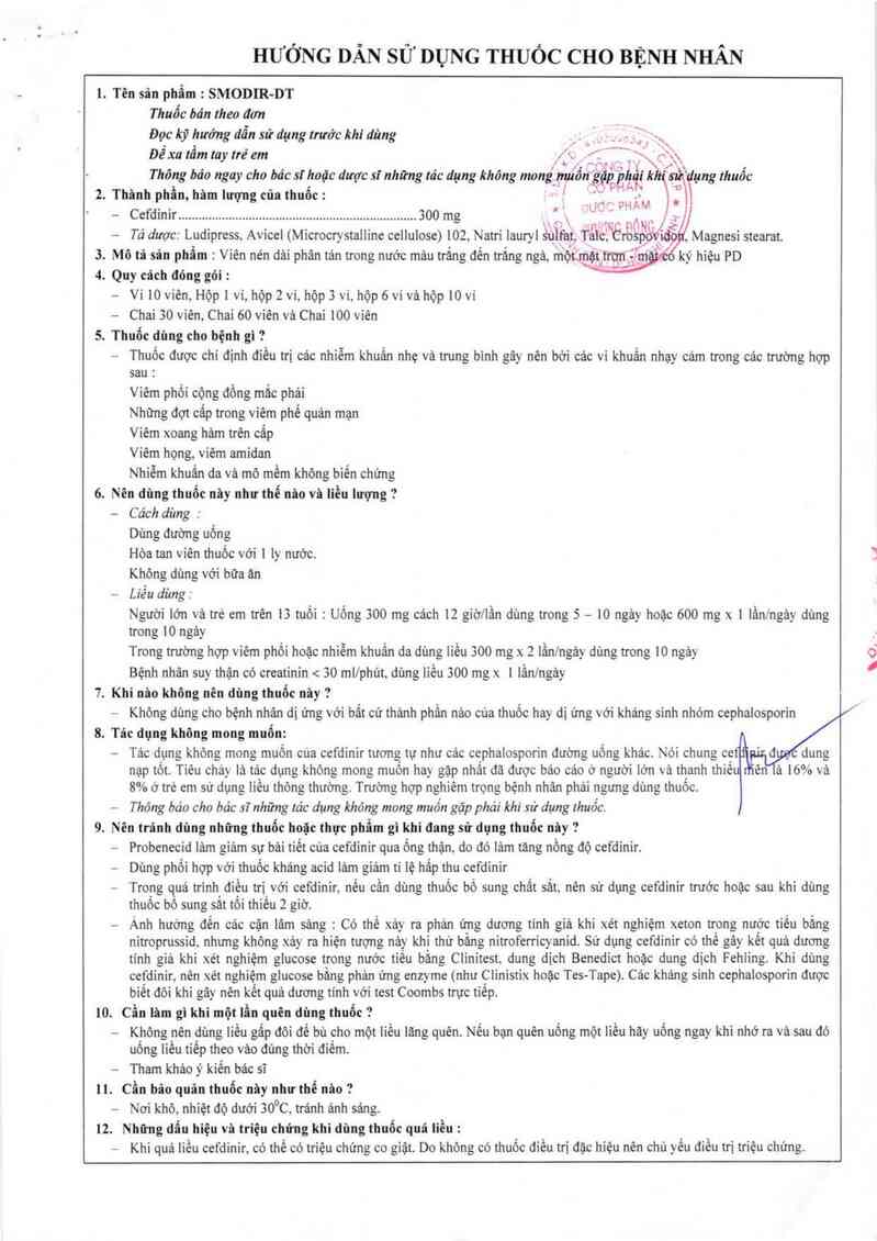 thông tin, cách dùng, giá thuốc Smodir-DT - ảnh 9