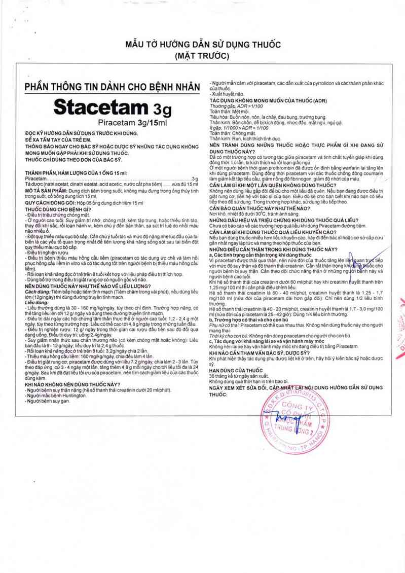 thông tin, cách dùng, giá thuốc Stacetam 3g - ảnh 3