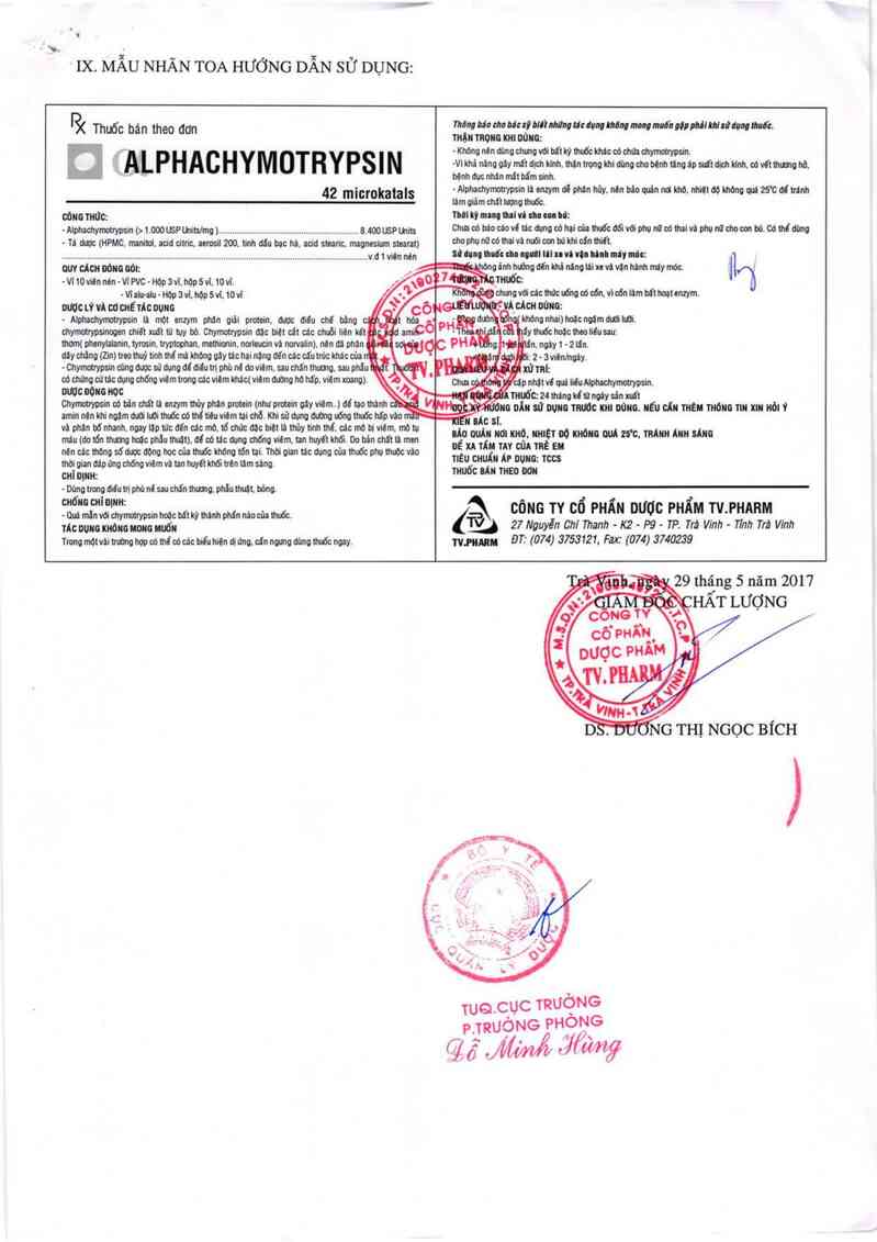 thông tin, cách dùng, giá thuốc Alphachymotrypsin - ảnh 8