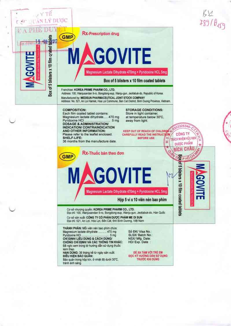 thông tin, cách dùng, giá thuốc Magovite - ảnh 0