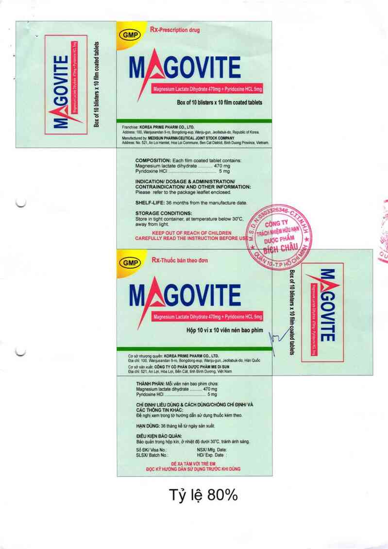 thông tin, cách dùng, giá thuốc Magovite - ảnh 1