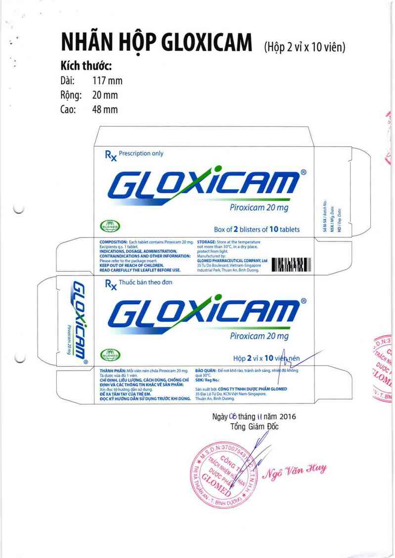 thông tin, cách dùng, giá thuốc Gloxicam - ảnh 1