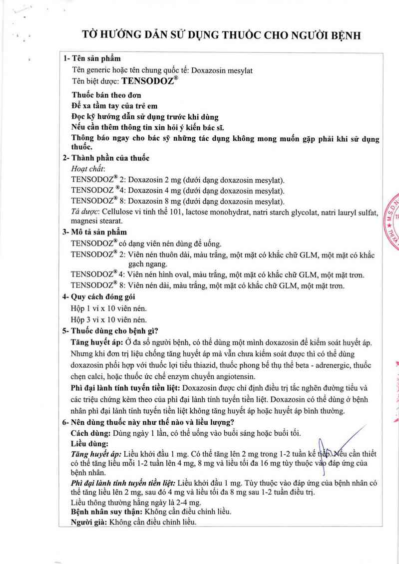 thông tin, cách dùng, giá thuốc Tensodoz 2 - ảnh 6