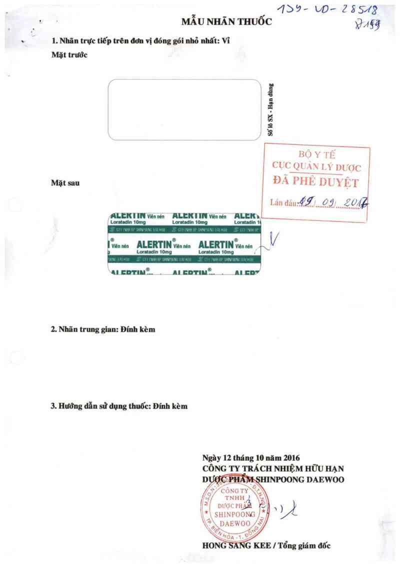 thông tin, cách dùng, giá thuốc Alertin - ảnh 0
