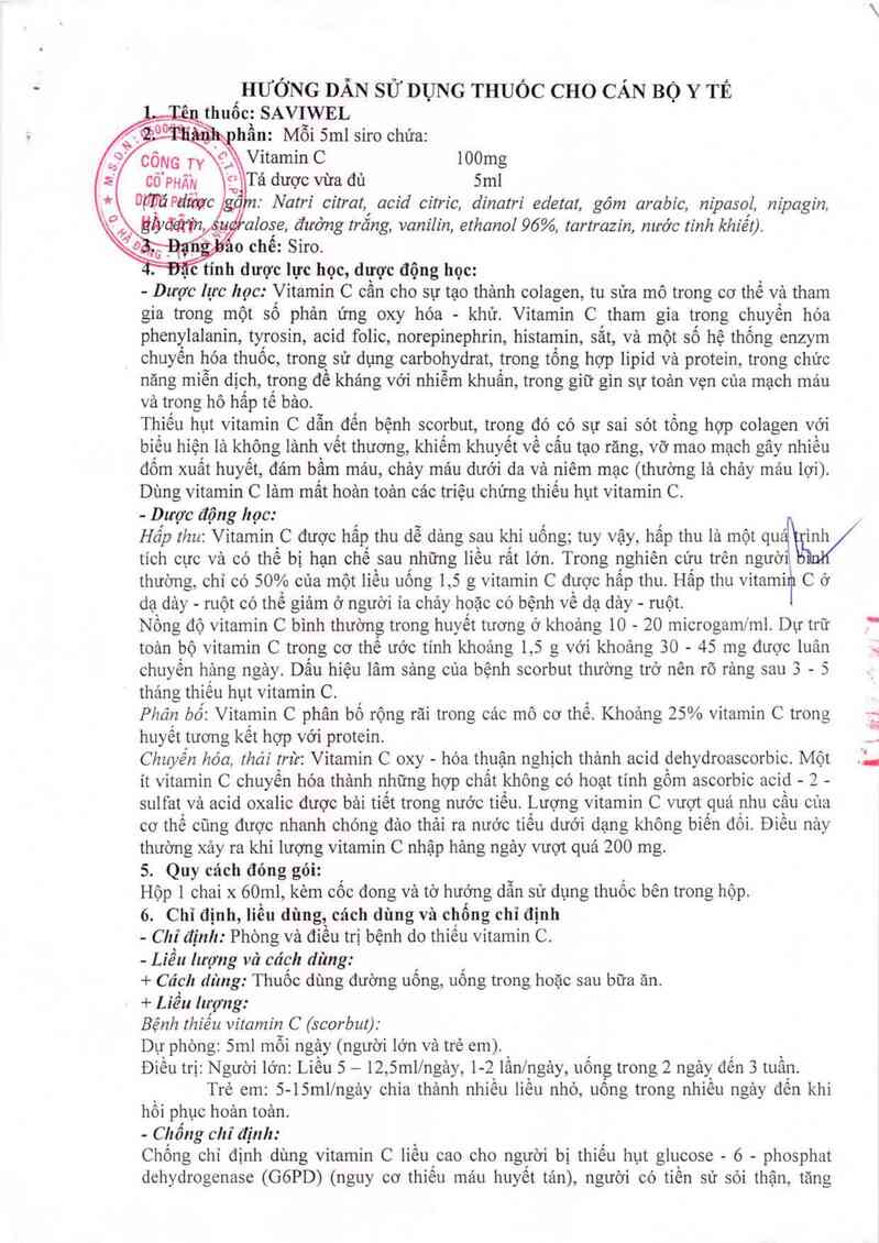 thông tin, cách dùng, giá thuốc Saviwel - ảnh 4
