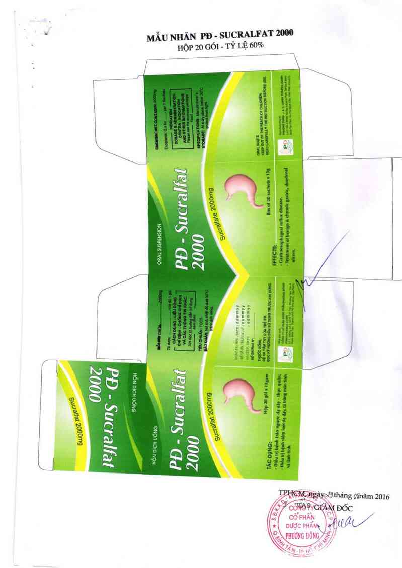 thông tin, cách dùng, giá thuốc PĐ-Sucralfat 2000 - ảnh 1