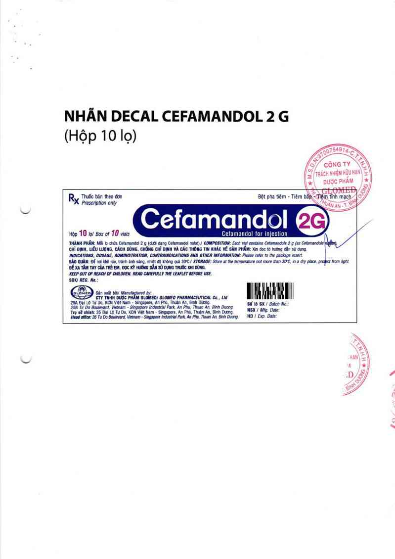 thông tin, cách dùng, giá thuốc Cefamandol 2G - ảnh 1