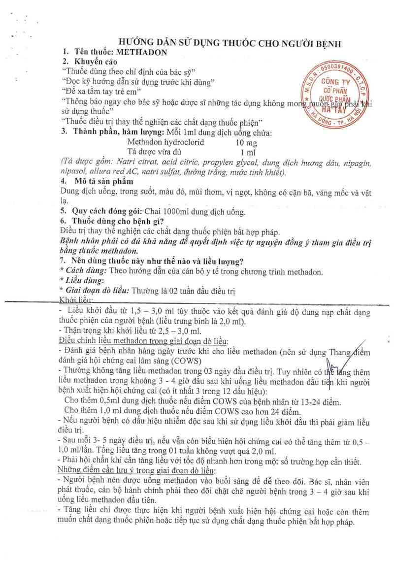 thông tin, cách dùng, giá thuốc Methadon - ảnh 17