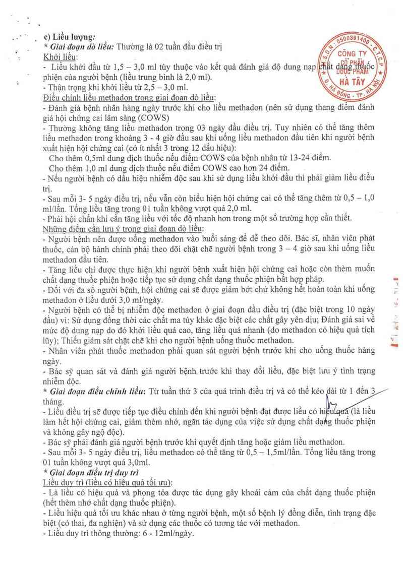 thông tin, cách dùng, giá thuốc Methadon - ảnh 2