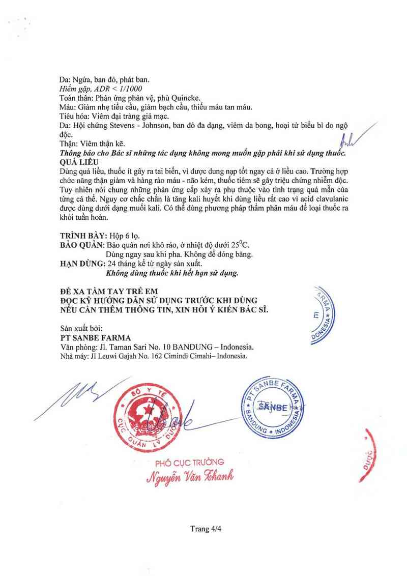 thông tin, cách dùng, giá thuốc Sanbeclaneksi - ảnh 4