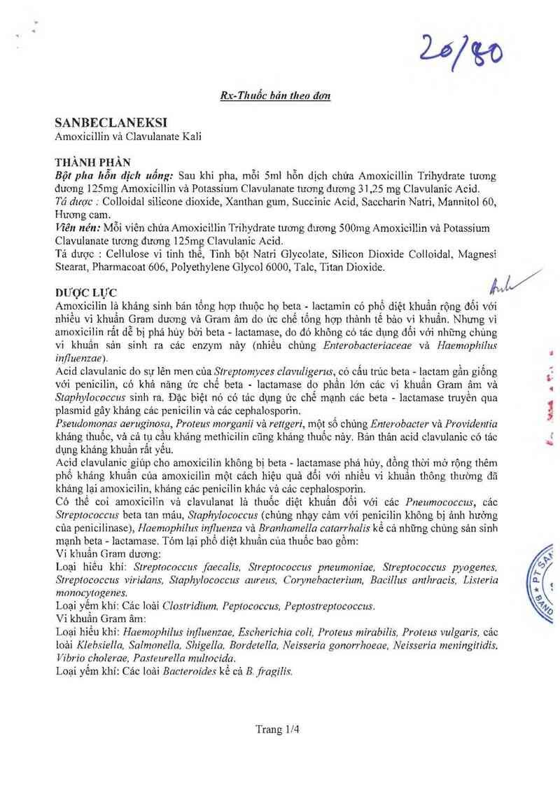 thông tin, cách dùng, giá thuốc Sanbeclaneksi - ảnh 2