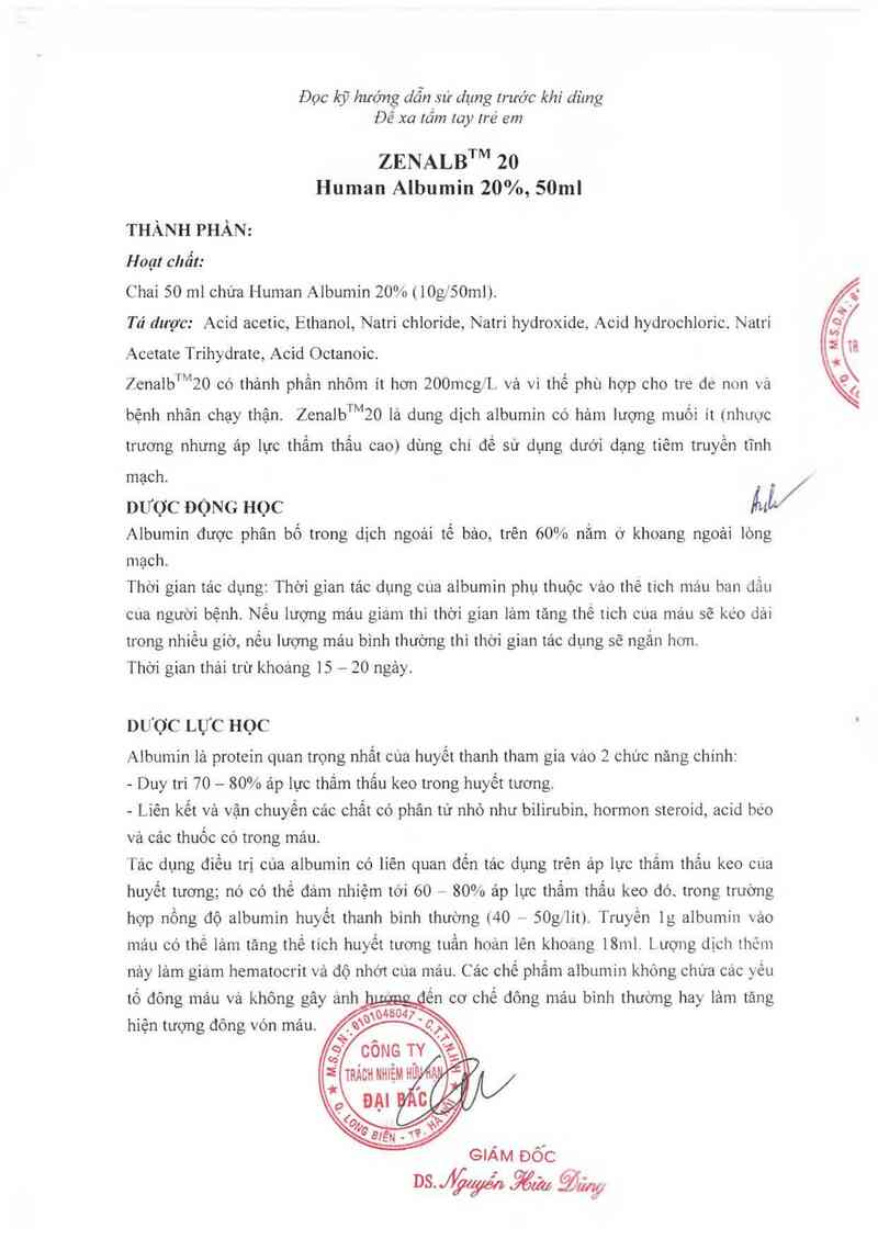 thông tin, cách dùng, giá thuốc Zenalb 20 - ảnh 2