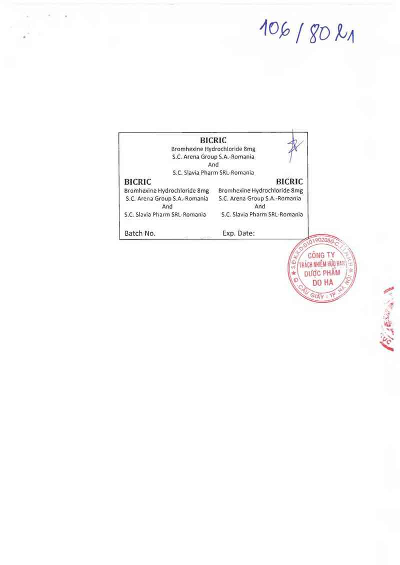 thông tin, cách dùng, giá thuốc Bicric - ảnh 1