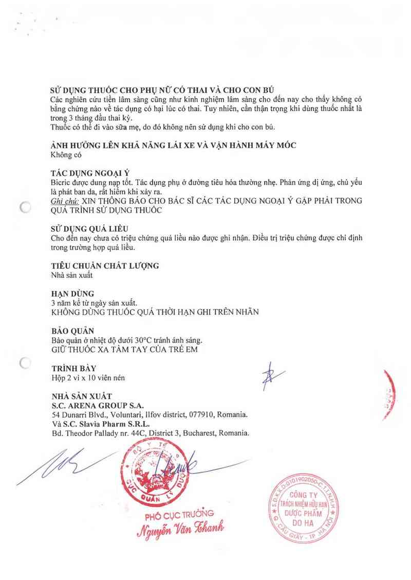 thông tin, cách dùng, giá thuốc Bicric - ảnh 3