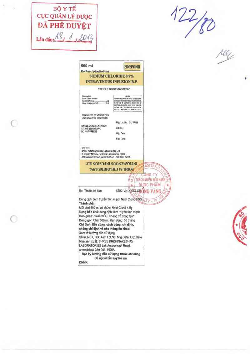 thông tin, cách dùng, giá thuốc Sodium Chloride Intravenous infusion B.P 0,9% - ảnh 0