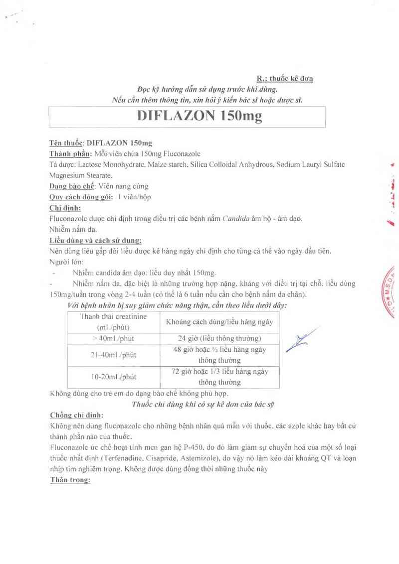 thông tin, cách dùng, giá thuốc Diflazone 150mg - ảnh 1