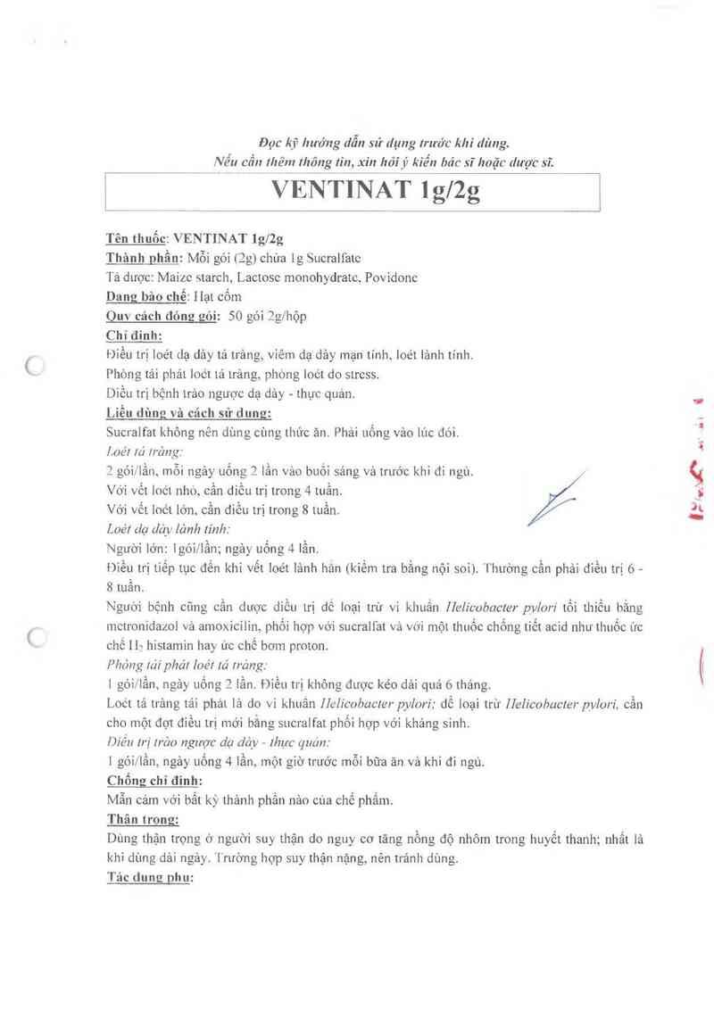 thông tin, cách dùng, giá thuốc Ventinat 1g - ảnh 1