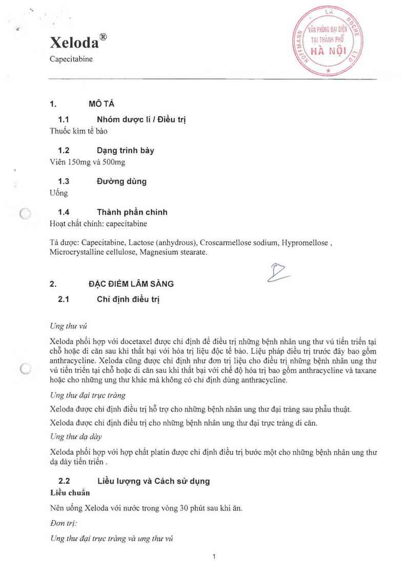 thông tin, cách dùng, giá thuốc Xeloda - ảnh 2
